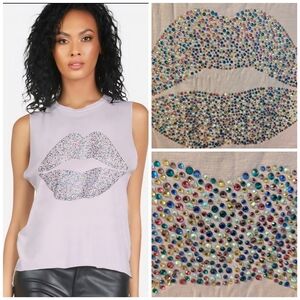 NWT Lauren Moshi Crystal Sprinkle Lip tank top